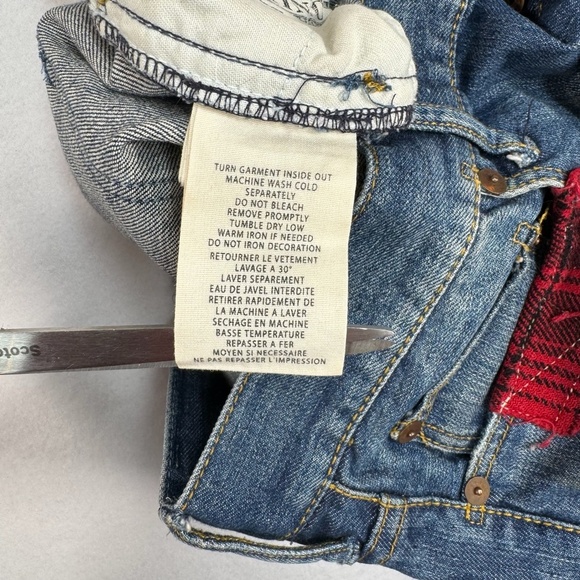 Rugby Ralph Lauren Jeans Size 27 Straight Leg Patch Work Distressed Vintage - Picture 6 of 16